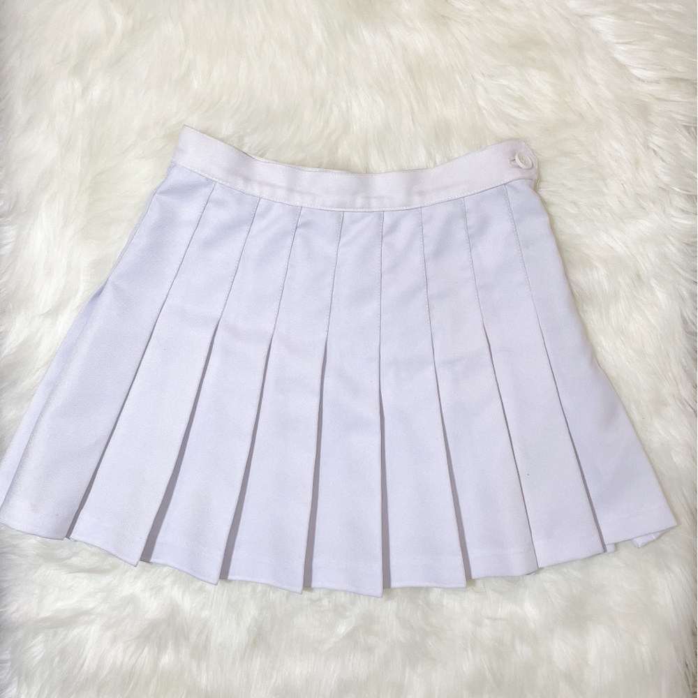 American apparel white pleated skirt